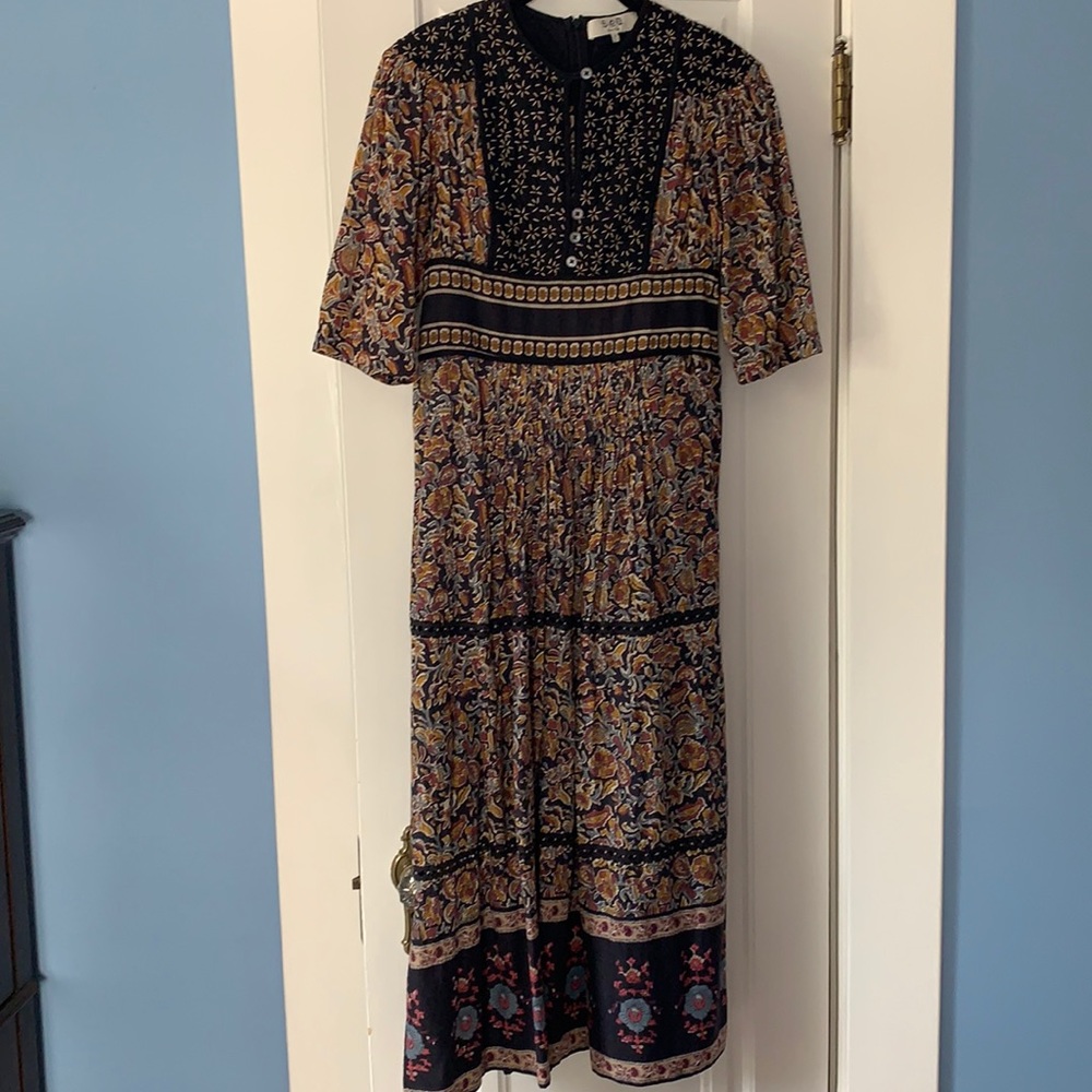 Sea Floral Tiered Dress